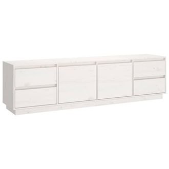 Berkfield Home TV Cabinet White 176x37x47.5 cm Solid Wood Pine