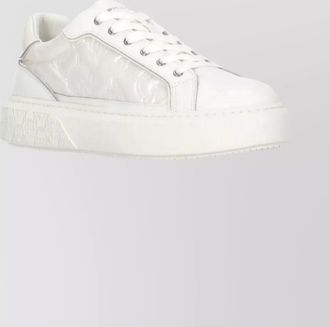 Pinko womens leather sneakers featuring monogram detail