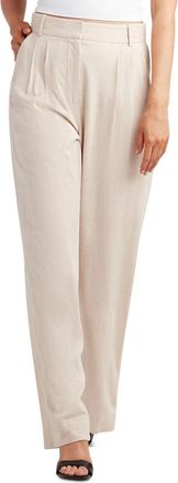 BCX Bcx Pants Womens Sand Pleated Front Mid Rise Wide Leg Formal Classic PALL224