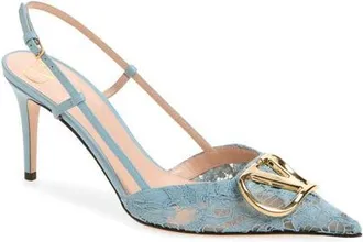 Valentino VLOGO Signature Slingback Pump in Blue Grey at Nordstrom, Size 40.5