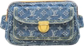 Louis Vuitton Pre-owned Monogram Denim Belt Bag - Dames - Vintage Heuptassen - Blauw - ONE Size - Denim - Vintage