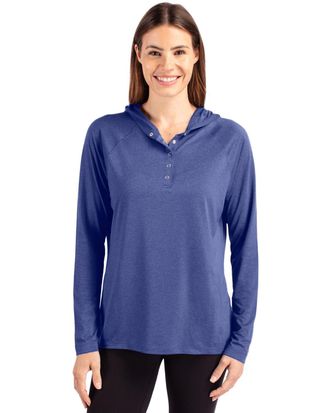 Cutter & Buck Coastline Epic Comfort Womens Hooded Long Sleeve Pullover Shirt