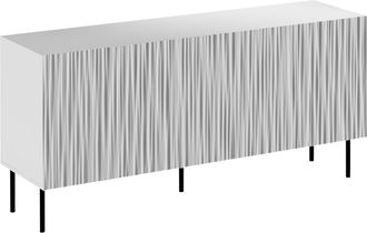 Mirjan24 Aparador Lorelbo 100, Blanco + Negro, 75x152cm, N&uacute;mero De Puertas: 043cm, Mdf, Aglomerado Laminado