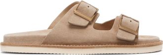 Brunello Cucinelli double-buckle suede sandals - men - Suede/Suede/Rubber - 42 - Neutrals