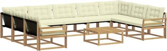 vidaXL Conjunto De Sof&aacute;s De Exterior 10 Uds. Blanco Y Crema Vidaxl