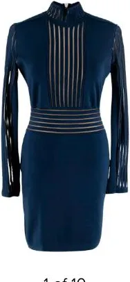 Balmain Navy Bodycon Dress Size S