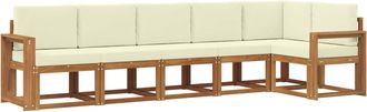 vidaXL Conjunto De Sof&aacute;s De Exterior 6 Uds. Natural Y Crema Vidaxl
