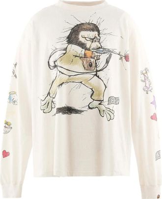 Saint Mxxxxxx X A Bathing Ape Graphic-print Long-sleeve T-shirt