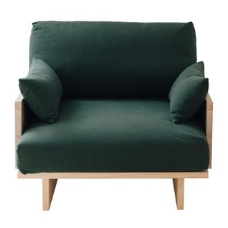 Naan Furniture Sill&oacute;n verde de pino natural 94,5 cm sin barnizar