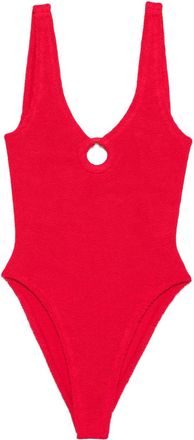 Hunza G Costume intero Celine effetto stropicciato - Rosso