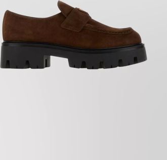 Prada suede loafers featuring chunky sole
