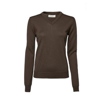 Chevalier Blaise V-Neck Merino Pullover Merinopullover f&uuml;r Damen | braun