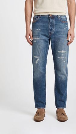 Jacob Cohen Jeans straight in denim distressed