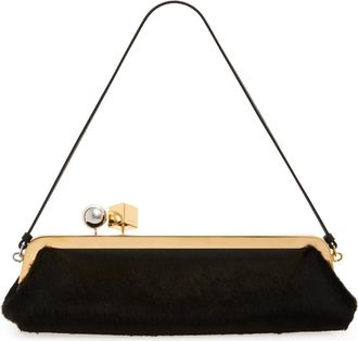 Jacquemus La Pochette The Salon Genuine Calf Hair Shoulder Bag in Black at Nordstrom