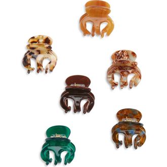 Tasha 6-Pack Mini Jaw Hair Clips in Neutral Multi at Nordstrom