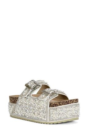Azalea Wang Opaline Platform Sandal in Ivory at Nordstrom, Size 6.5