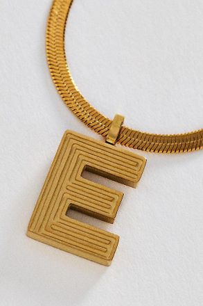 Anthropologie Water Resistant Initial Necklace