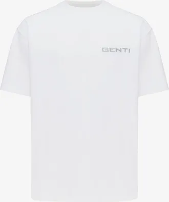 Genti Embroidered Logo T-shirt | Wit