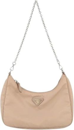 Prada Pre-owned Shoulder Bags, female, Beige, Size: ONE SIZE Pre-owned Vintage Shoulder Bag