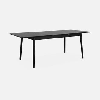 Sweeek Sweeek - Mesa De Comedor Rectangular Extensible De 6-8 Plazas, Lina, Negro, 210x90x75 Cm