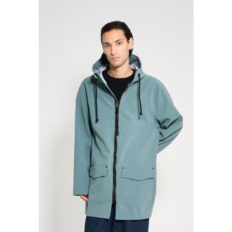 Stutterheim Stockholm Patch Matte Raincoat in Moon Rock at Nordstrom, Size X-Large