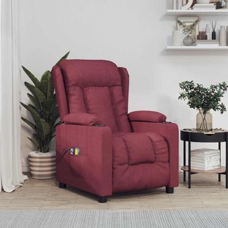 vidaXL Vidaxl - Sill&oacute;n De Masaje El&eacute;ctrico Tela Rojo Tinto