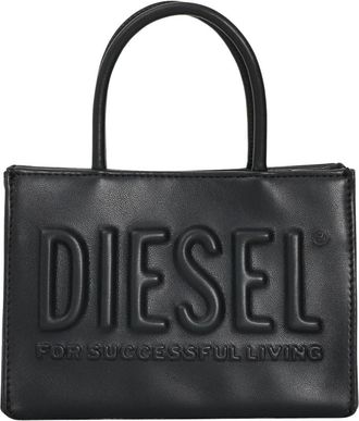 Diesel Zwarte handtas DSL 3D iconische stijl - Dames - Handtassen - Zwart - ONE Size - Tassen