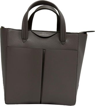 Anya Hindmarch Mini Nevis Tote Bag in Grey Calfskin Leather