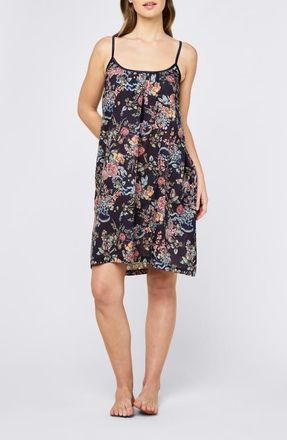 Papinelle Sleepwear Layla Floral Cotton Nightgown in Navy at Nordstrom, Size X-Large