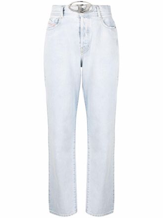 Diesel 1956 straight-leg jeans - women - Cotton/Hemp/Calf Leather - 30/32 - Blue