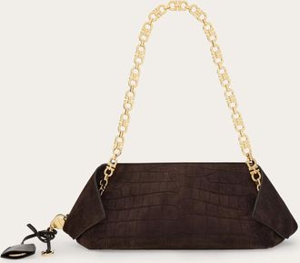 Ferragamo Women Gancini chain folded shoulder bag (S) Brown