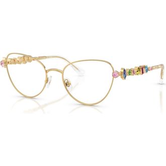 Swarovski 51mm Cat Eye optical glasses in Gold at Nordstrom