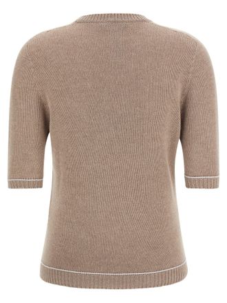 Fabiana Filippi Brushed Platinum Knit Sweater - Beige