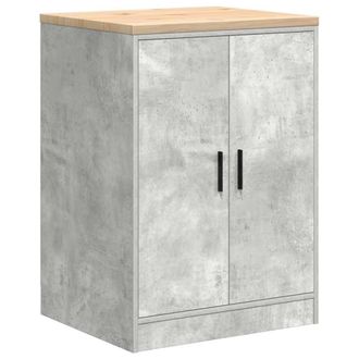 Berkfield Home Garage Storage Cabinet Concrete Grey 60x51x85 cm Solid Wood Pine | Size: 60 x 51 x 85 cm