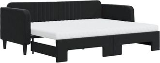 vidaXL Vidaxl - Sof&aacute; Cama Nido Con Colch&oacute;n Terciopelo Negro 80x200 Cm