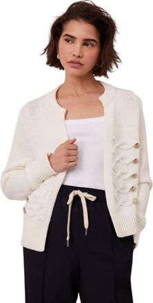 Mint Velvet Military Knit Jacket in Ivory at Nordstrom, Size X-Large