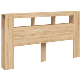 Berkfield Home LED Headboard Sonoma Oak 180x18.5x103.5 cm Engineered Wood in Light Tan