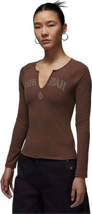 Nike Jordan (WMNS) Air Jordan New Year Collection Long Sleeved Knit Top Light Chocolate IQ3964-216