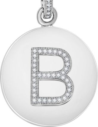 DiamondMuse Diamond Muse 0.10 Cttw Initial Letter Diamond Necklace for Women, Girls, and Men in Sterling Silver