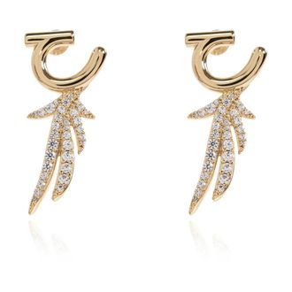 Ferragamo Ear Piuma SM - Dames - Oorbellen - Geel - ONE Size - Leer - Accessoires