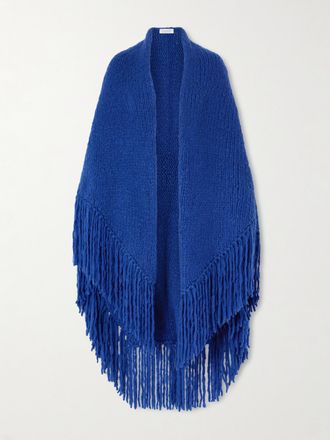 Gabriela Hearst Mantella In Cashmere Con Frange - Blu