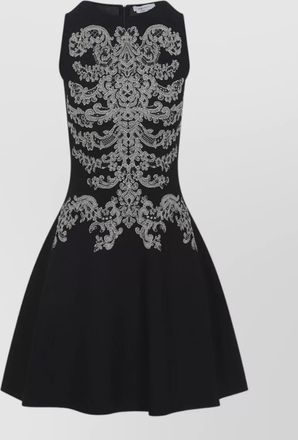 Alexander McQueen viscose mini dress fitted bodice embroidery