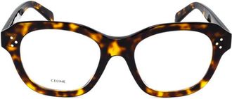 Celine Tortoiseshell Square Full Rim Eyeglasses - Brown