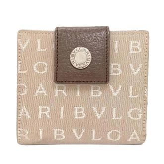 Bulgari Pre-owned Logomania Portemonnee (bi-fold) - Dames - Vintage Accessoires - Beige - ONE Size - Leer - Vintage