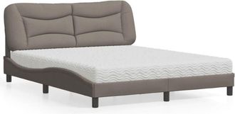 vidaXL Vidaxl - Cama Con Colch&oacute;n De Tela Gris Taupe 160x200 Cm