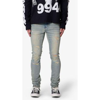mnml Distressed Skinny Jeans in Vintage Blue at Nordstrom, Size 34