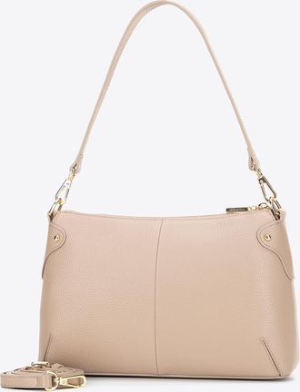 Wittchen Dames Messenger Bag van echt leer met kleine strass steentjes, bruin