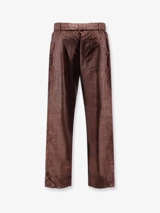 Marie Mas Wool-blend with polyurethane coating Trousers - Brown