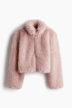H&M Flauschige Kurzjacke - Hellrosa
