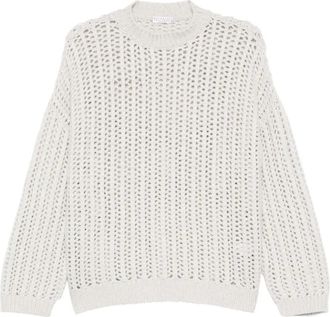 Brunello Cucinelli Maglione in maglia traforata - Bianco